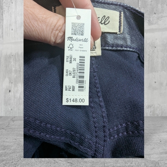 NWT Madewell The 90's Straight Jean In Midnight Foil Size 30 - Picture 7 of 9